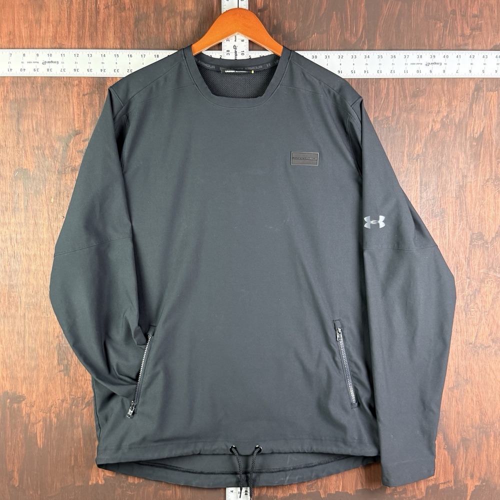 Under Armour Woven Pullover Vented Jacket Courtside‎ Wind 1290648 Black Mens XL